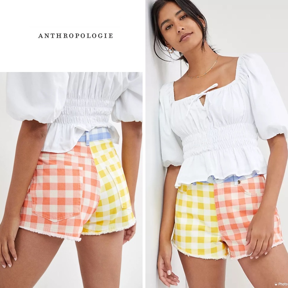 Anthropologie Farm Rio gingham shorts